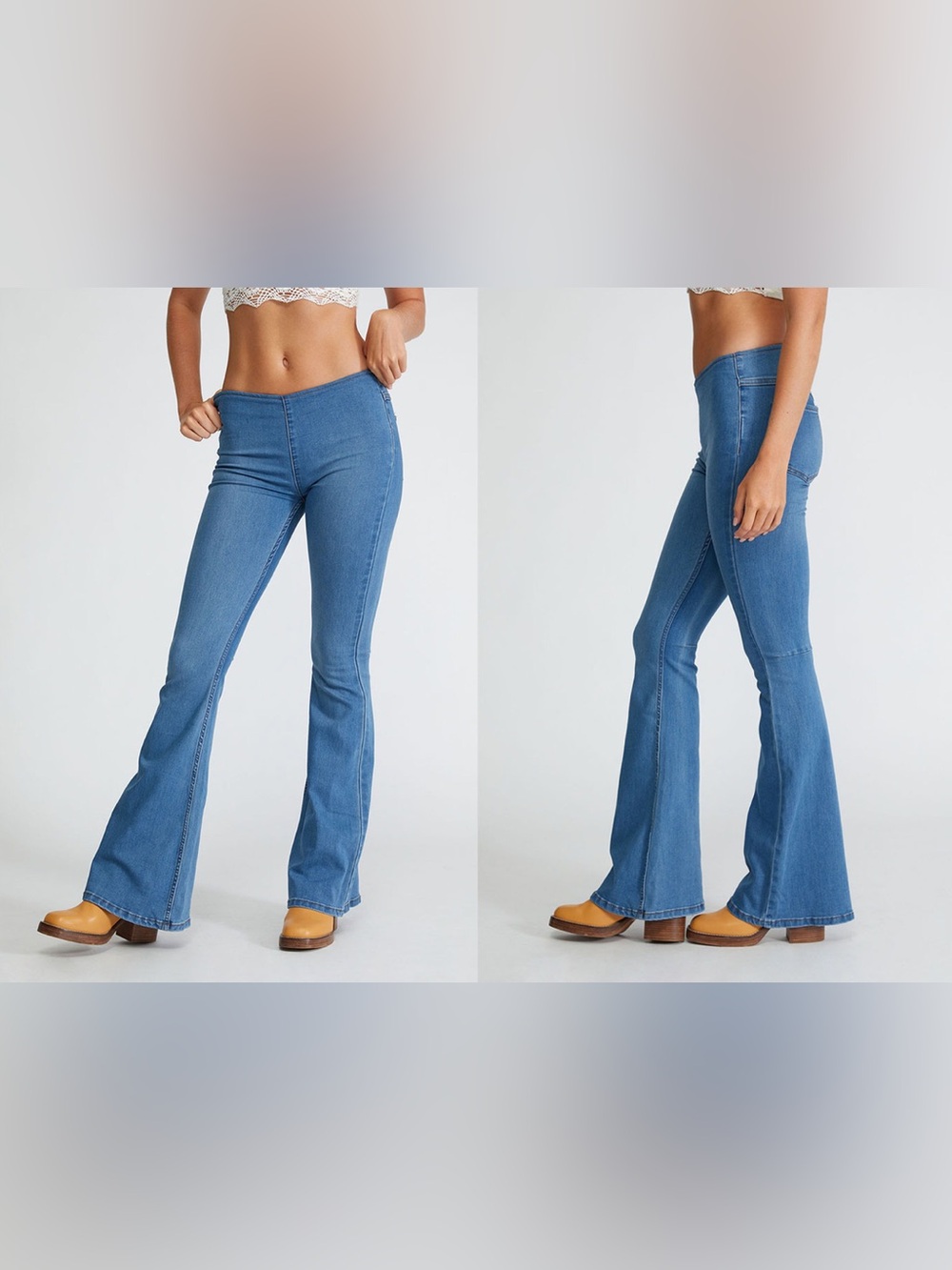 Free People We The Free People Penny Pull On Flare Stretch Jeans Size 29 - Picture 8 of 8